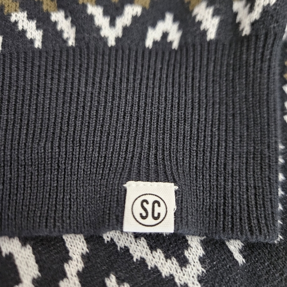 Sovereign Code 1917 Sweater Black Nordic Print Long Sleeve Crew Large - Picture 5 of 9